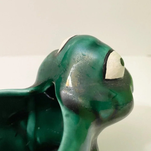 Vintage Frog Planter with Shoes 6 Inch Long Flaws - Picture 13 of 16